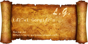 Lévi Gorgiás névjegykártya